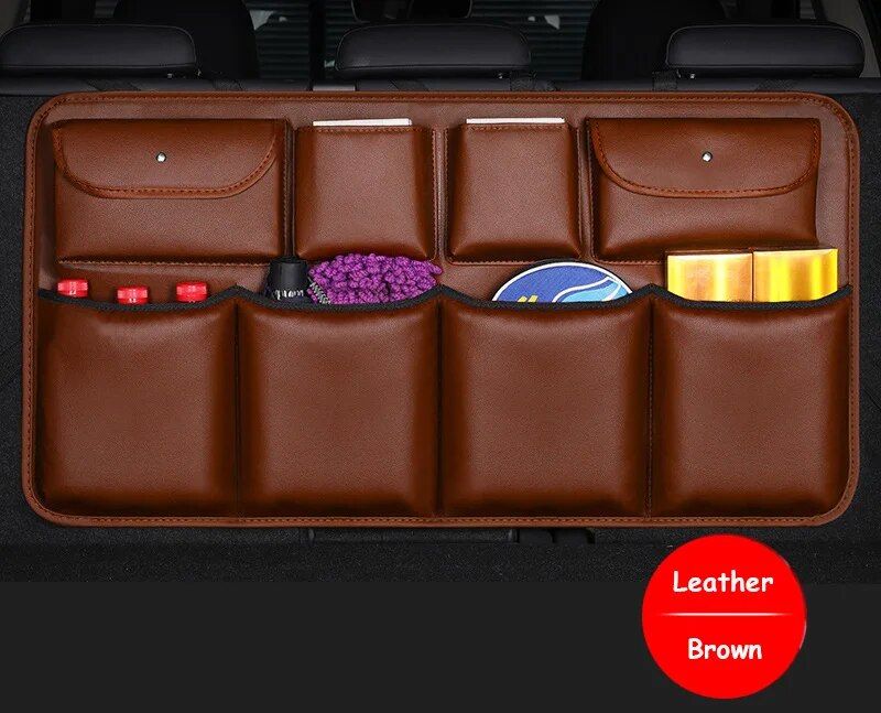 pu leather car trunk organizer, view 4 - MRSLM