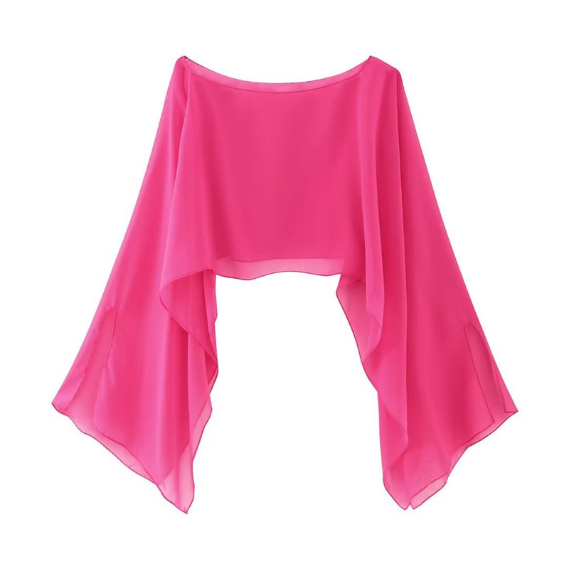 women's spring mesh batwing sleeve outerwear top, view 10 - MRSLM