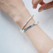 s925 sterling silver glossy bangle, view 5 - MRSLM