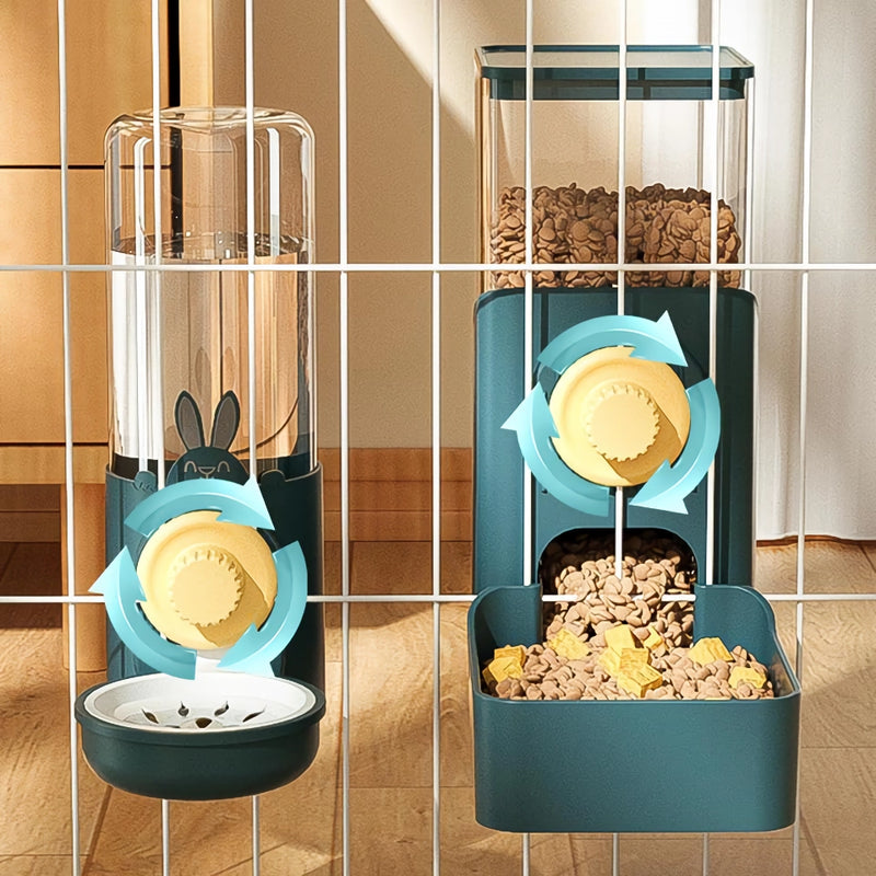 cage hanging feeder and water dispenser, view 3 - MRSLM