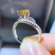 yellow moissanite ring, view 3 - MRSLM