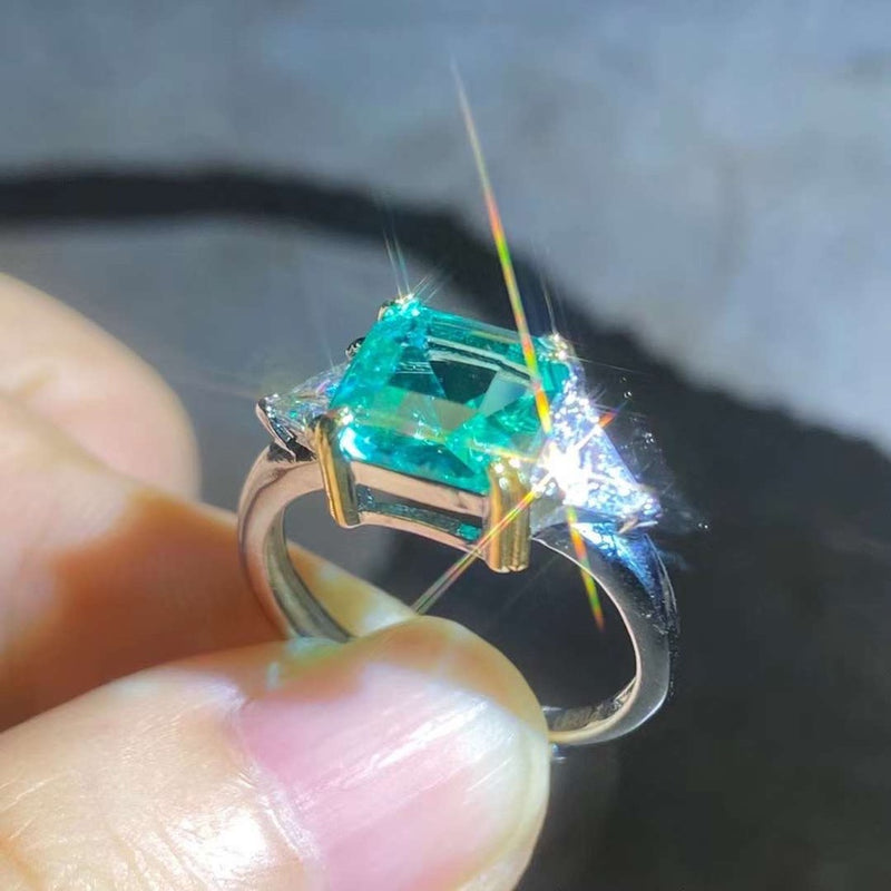 green simulated tourmaline ring, view 2 - MRSLM