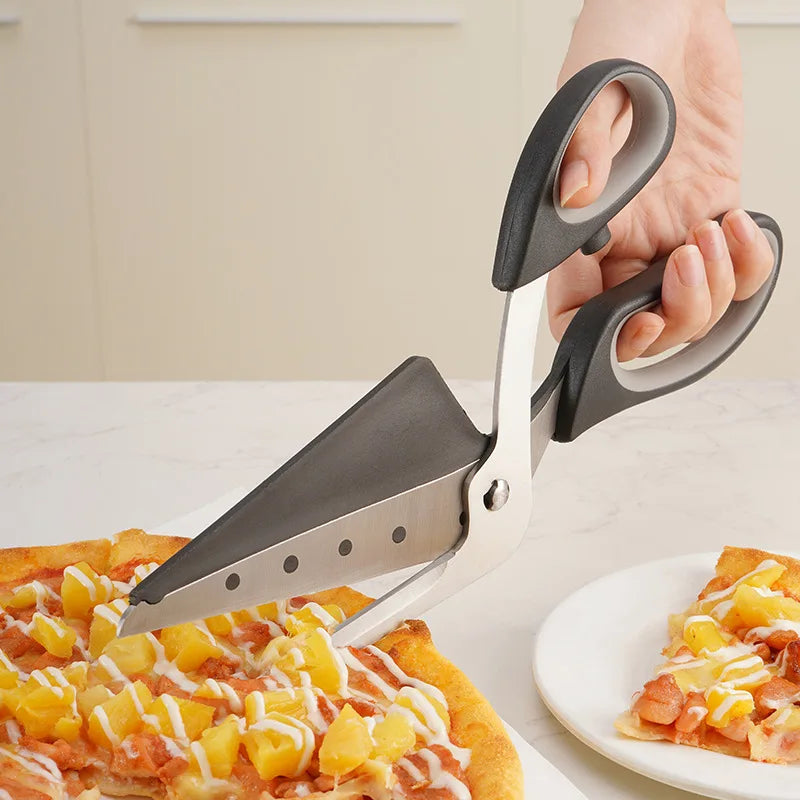 2-in-1 pizza scissors with detachable shovel, view 3 - MRSLM