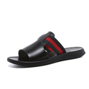Men's soft leather slide sandals, view 5 - MRSLM