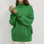 womens oversized turtleneck knitted sweater, view 11 - MRSLM
