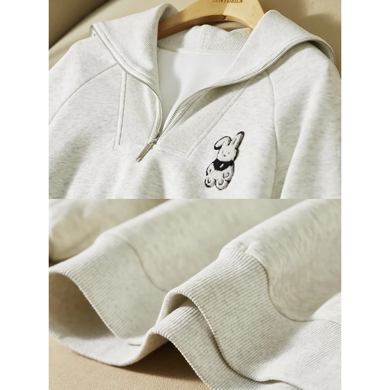 half zip up loose sweatshirt, view 6 - MRSLM