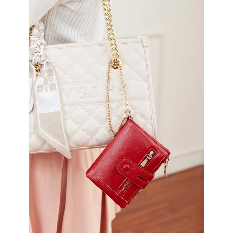 women's short pu leather wallet, view 9 - MRSLM