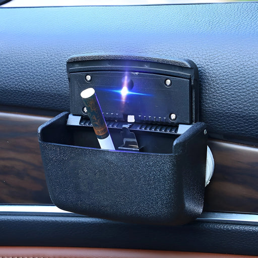 portable smokeless car ashtray with led light and lid - MRSLM