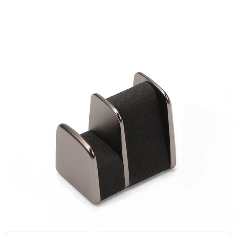 leather and zinc alloy car glasses holder - MRSLM