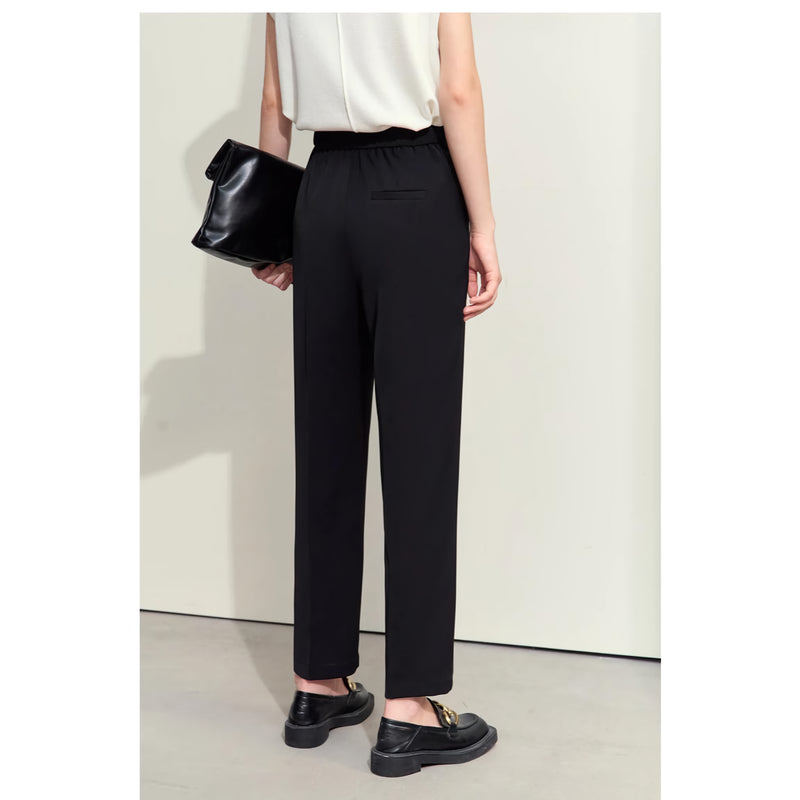 women's woven straight pants with embroidery, view 3 - MRSLM