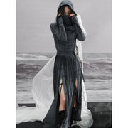 hooded high neck knit dress, view 7 - MRSLM