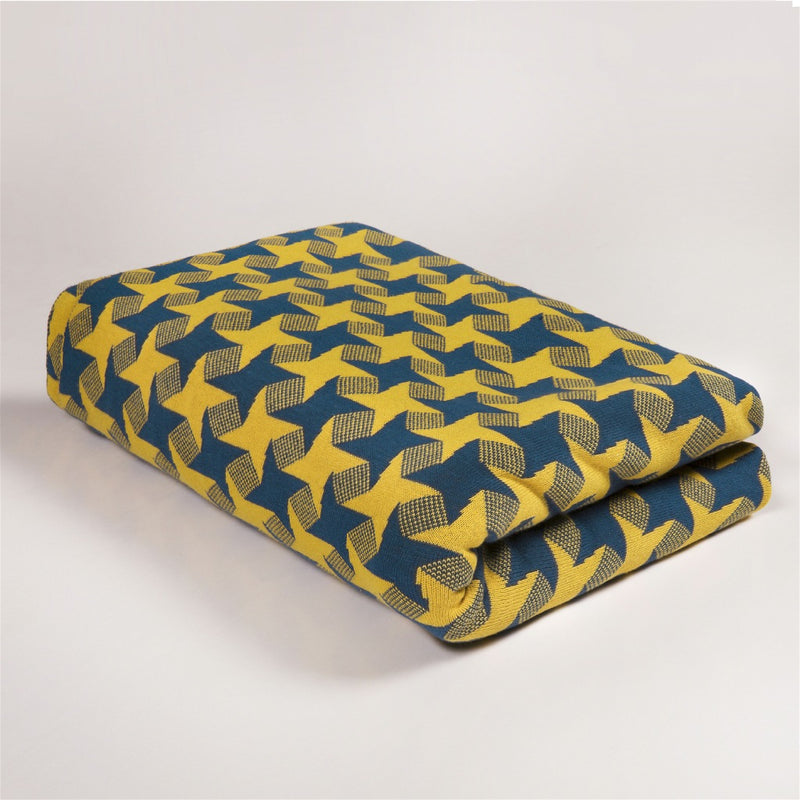3d illusion plaid cotton bedspread, view 3 - MRSLM