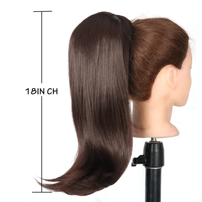 synthetic straight wraparound ponytail, view 23 - MRSLM