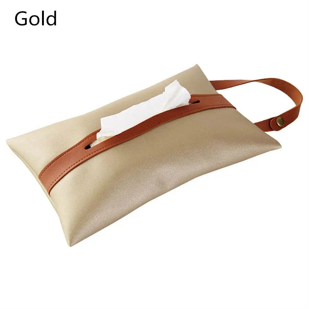 Luxury Leather Car Seat Back Tissue Holder