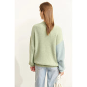 minimalist spliced knitted top for women, view 10 - MRSLM