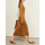 slim A-line knitted dress, view 5 - MRSLM