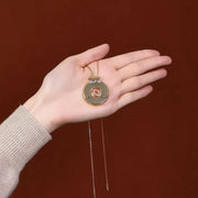 Vintage safety buckle pendant necklace, view 5 - MRSLM