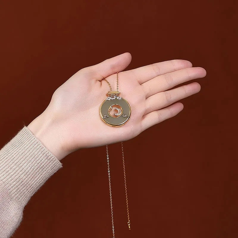 Vintage safety buckle pendant necklace, view 5 - MRSLM