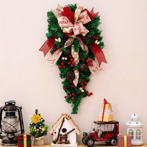 Candy cane Christmas teardrop door swag - MRSLM