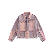 chic patchwork denim jacket for women, view 7 - MRSLM
