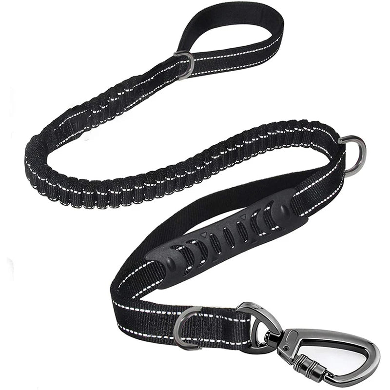 reflective bungee dog leash, view 2 - MRSLM