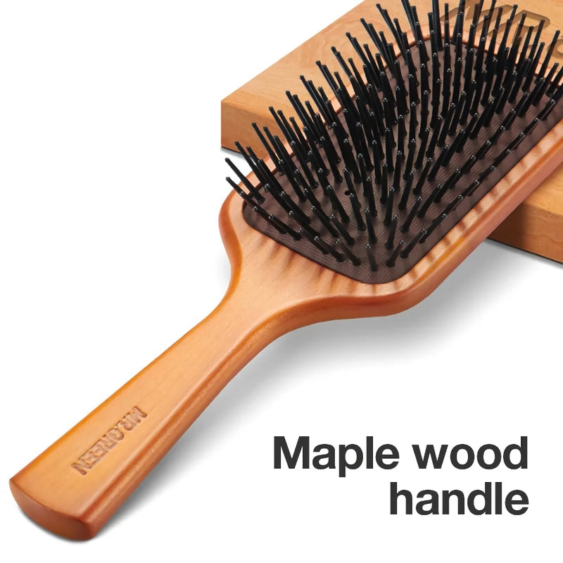 maple wood scalp massage hair brush, view 6 - MRSLM