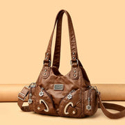 soft leather crossbody tote bag, view 7 - MRSLM