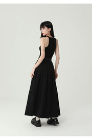 long sleeve A-line sling dress, view 6 - MRSLM