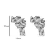 knotted heart stud earrings, view 2 - MRSLM