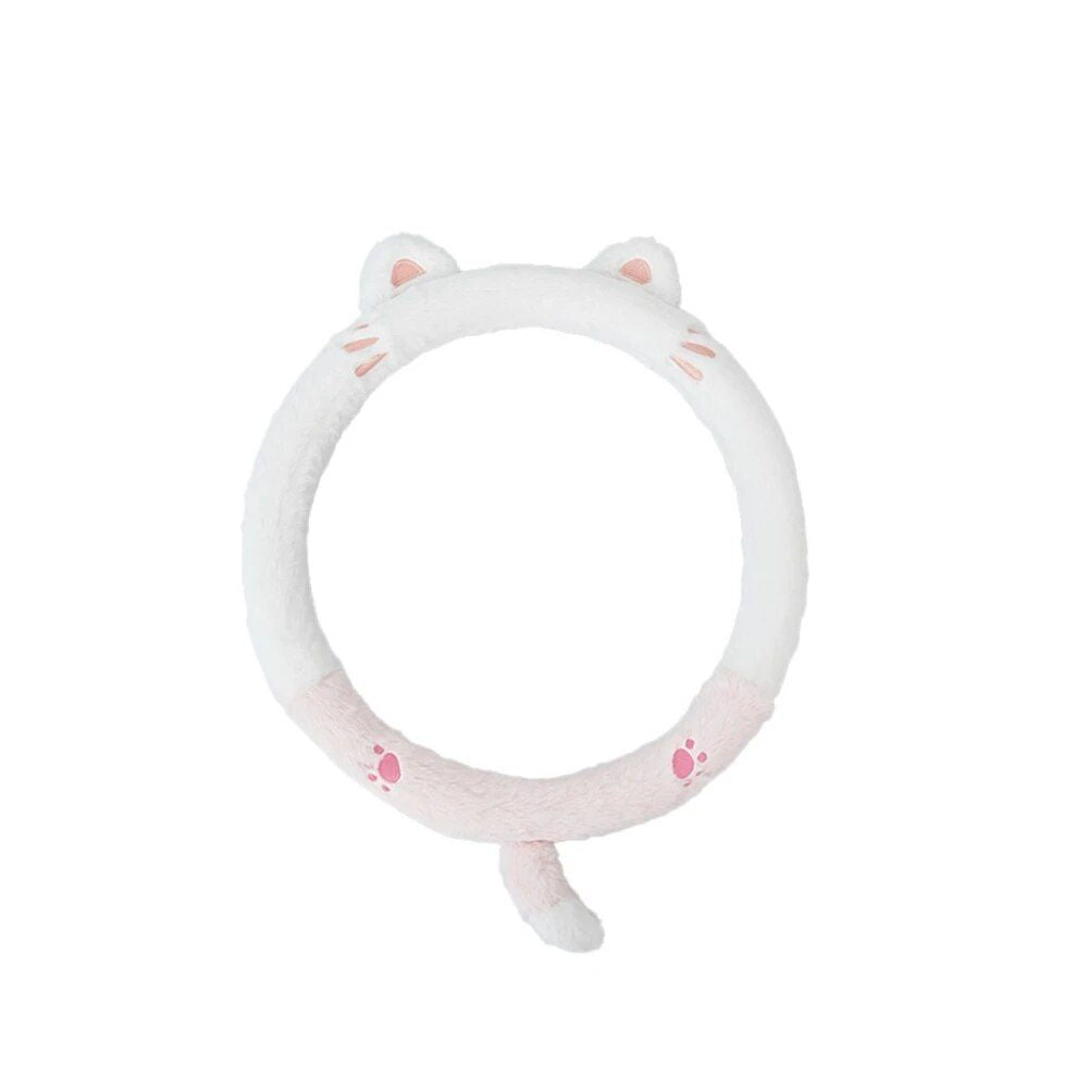 New Cute Lovely Animal Fluff Leather Steering Wheel Covers