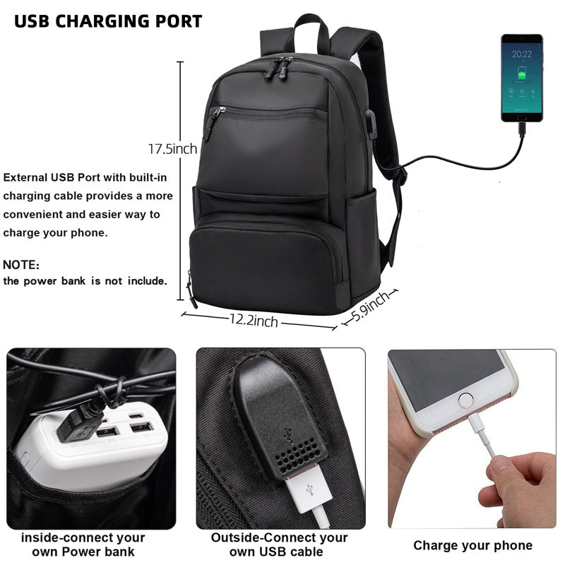 men's waterproof usb backpack, view 2 - MRSLM