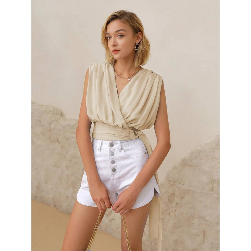 women's wrap blouse, view 8 - MRSLM