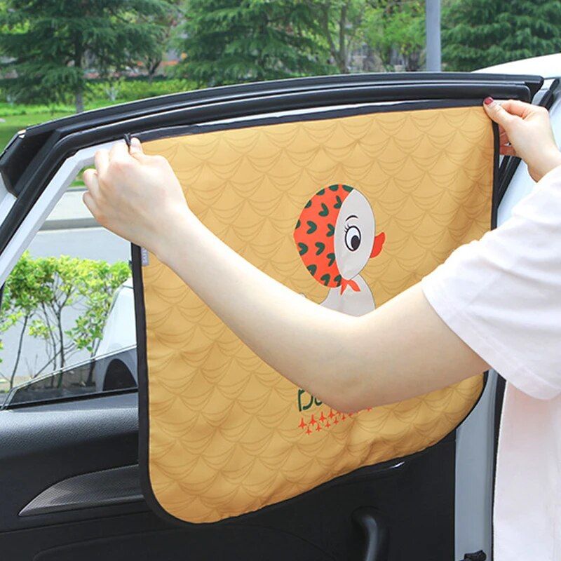 magnetic car sun shade with cartoon design, view 4 - MRSLM