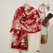 cashmere floral scarf, view 16 - MRSLM
