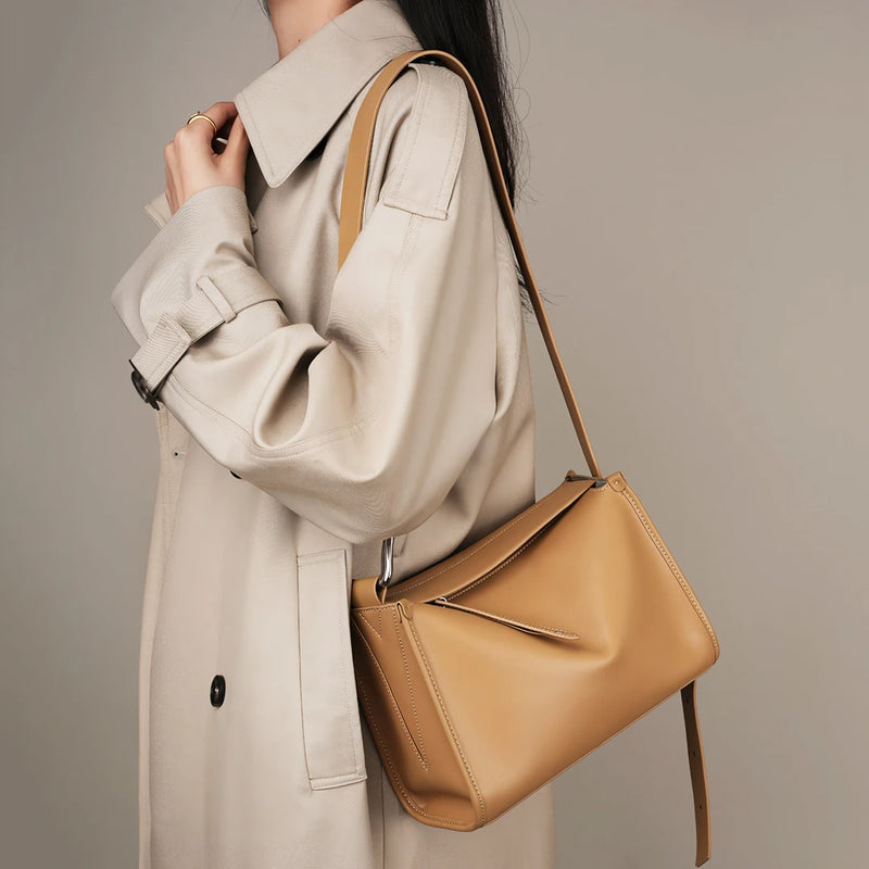 Genuine leather pillow shoulder bag, view 10 - MRSLM