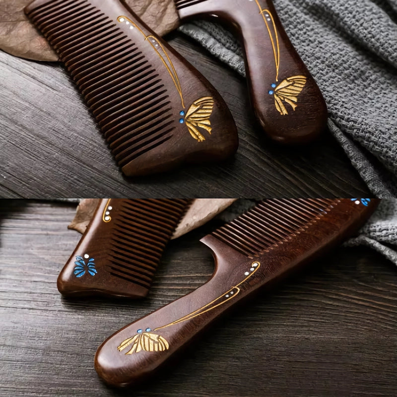gold sandalwood dense-tooth comb, view 7 - MRSLM