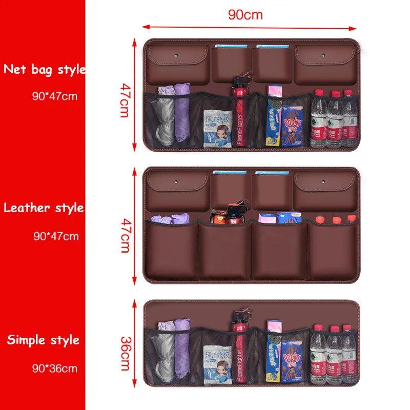 pu leather car trunk organizer, view 9 - MRSLM