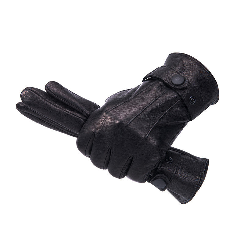 Fleece-lined goatskin driving gloves, view 5 - MRSLM