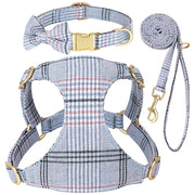 fashion dog harness leash set with bowtie - MRSLM