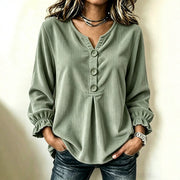 Women's corduroy long sleeve blouse, view 5 - MRSLM