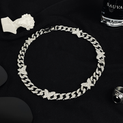 butterfly Cuban chain necklace, view 4 - MRSLM