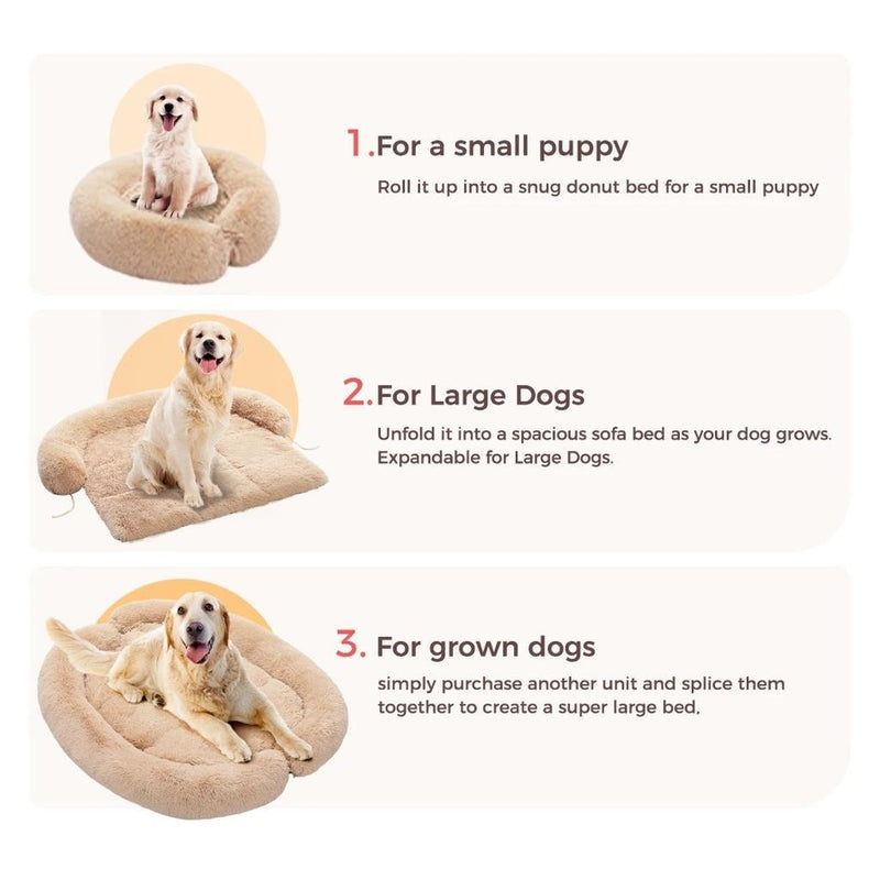 cozy fluffy large dog bed, view 6 - MRSLM
