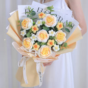 knitted wool flower bouquet, view 6 - MRSLM