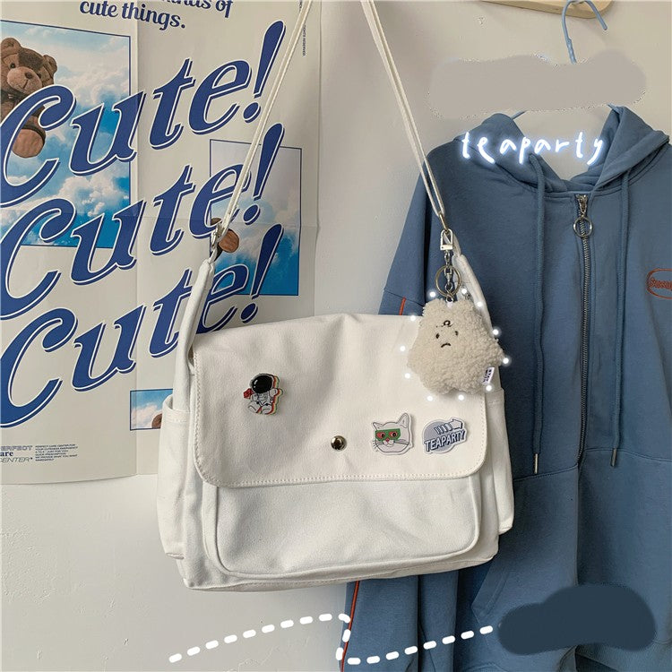 canvas cross-body messenger bag, view 7 - MRSLM