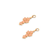 pink enamel flower earrings, view 6 - MRSLM