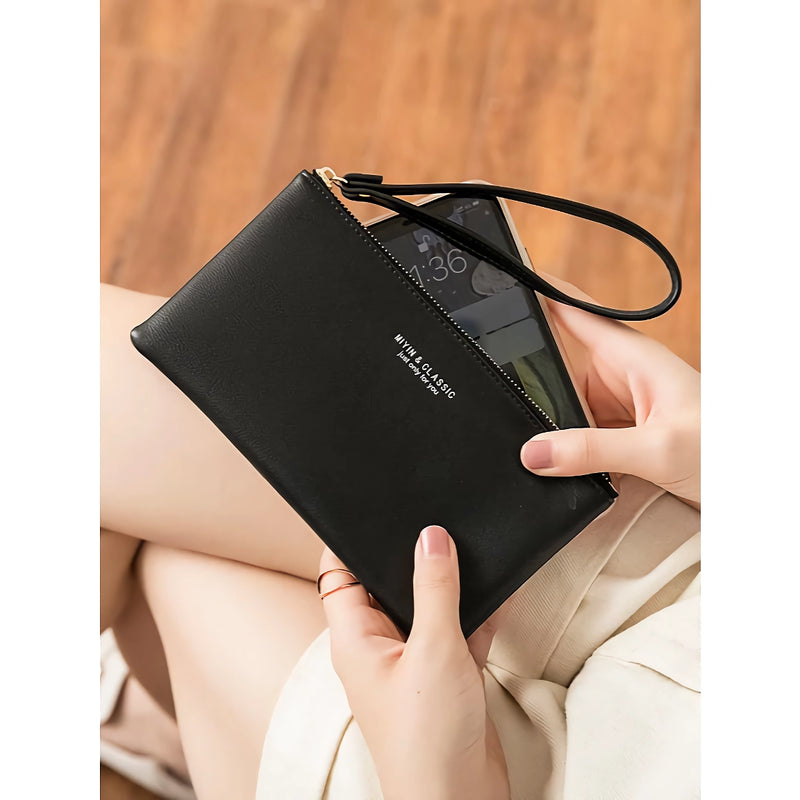 long pu leather zipper wallet, view 9 - MRSLM