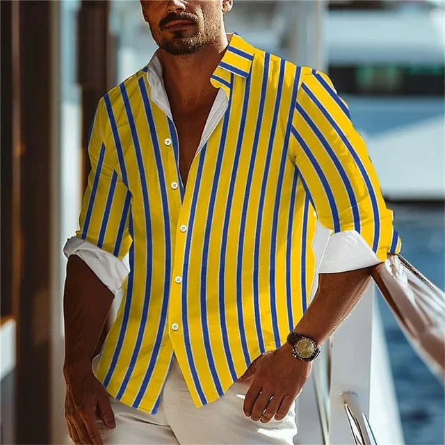 men's 3D flower print shirt - MRSLM