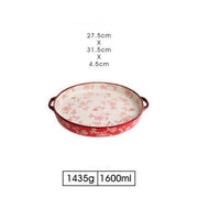 cherry blossom ceramic baking tray, view 3 - MRSLM