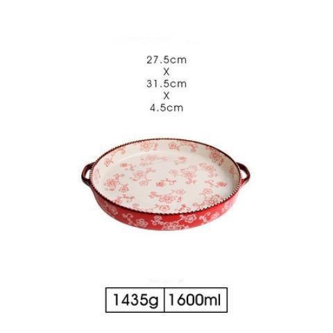 cherry blossom ceramic baking tray, view 3 - MRSLM