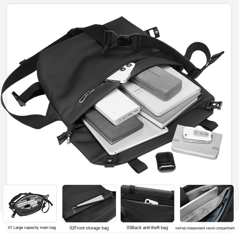 men's shoulder messenger bag, view 3 - MRSLM